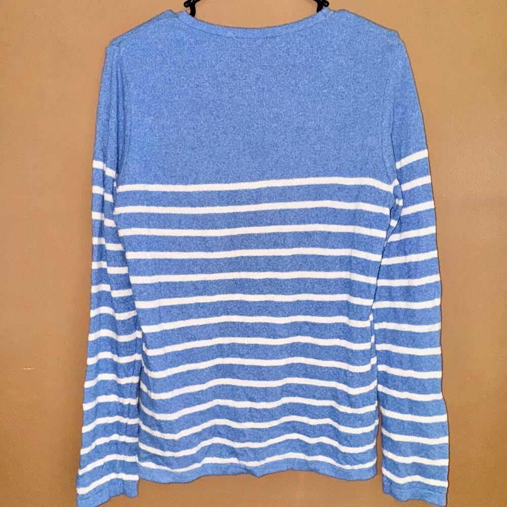 Phil Petter Wool Knit Blue Striped Designer Sweater - Picture 8 of 8